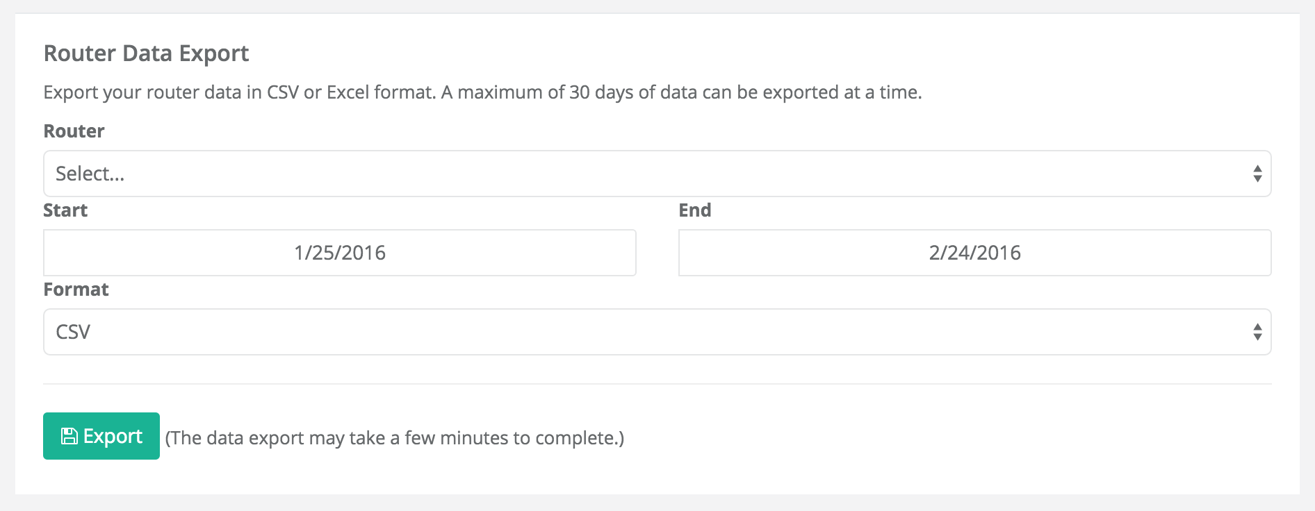 Router Data Export